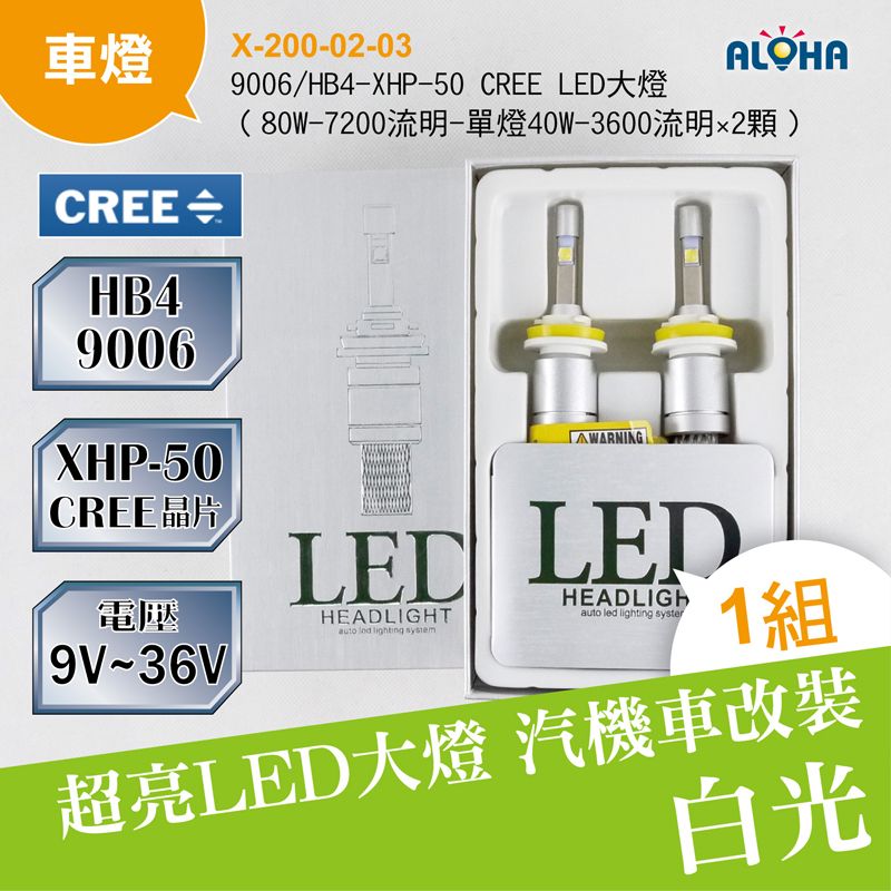 9006-HB4-XHP-50 CREE LED大燈